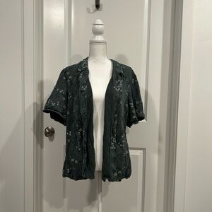 JohnPaulRichard Forest Green Floral Blouse